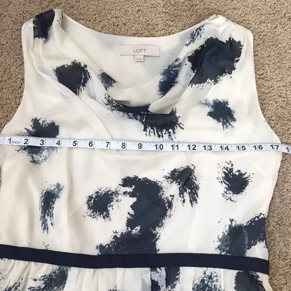 LOFT size 12 combo Sleeveless cowl balloon dress - Picture 5 of 9